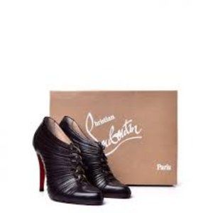 CHRISTIAN LOUBOUTIN BROWN INVERNESS APOLLO BOOTIES
